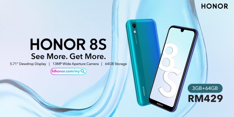 Telefon mampu milik Honor 8S kembali dengan RAM dan storan lebih besar