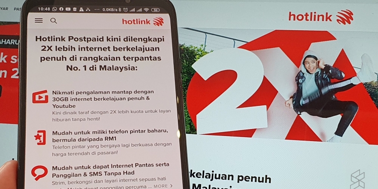 Pelan Hotlink Postpaid kini dengan lebih data dan ditambah kuota YouTube