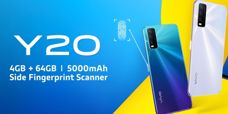 Vivo Y20 telefon mampu milik dengan bateri 5000mAh