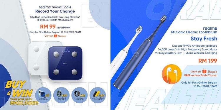 Realme kini jual penimbang dan berus gigi