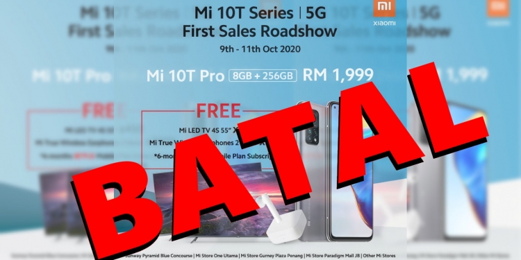 Xiaomi batal beri Mi TV 55-inci percuma di Jelajah Siri Mi 10T