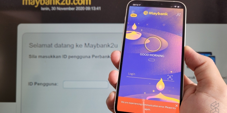 Laman web dan aplikasi Maybank2u tergendala
