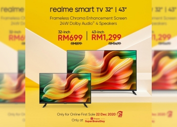 TV Pintar Realme dilengkapi Android TV, ada diskaun RM200 pada jualan hari pertama