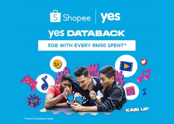 Terima sehingga 100GB data Yes percuma setiap kali membeli-belah di Shopee