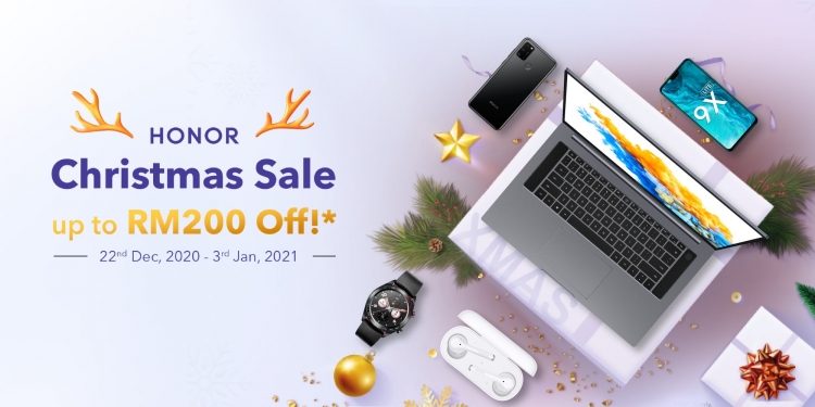 PROMO: Diskaun RM200 dan hadiah percuma dari Honor sempena Jualan Krismas
