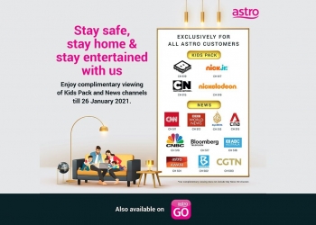 Astro tayang percuma semua saluran kanak-kanak dan berita sehingga 26 Januari 2021