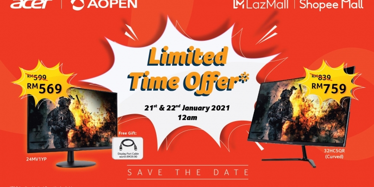 Monitor gaming mampu milik Acer AOpen 31.5″ & 23.8″ dilancar dengan diskaun dan hadiah percuma