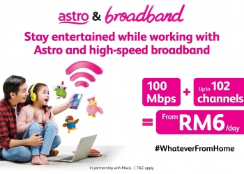 Nikmati jalur lebar 100Mbps dan lebih 100 saluran Astro dari RM6 sehari