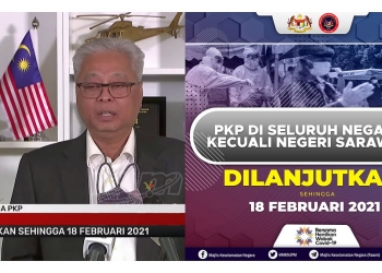 PKP seluruh negara kecuali Sarawak, diteruskan sehingga 18 Februari dengan SOP lebih ketat