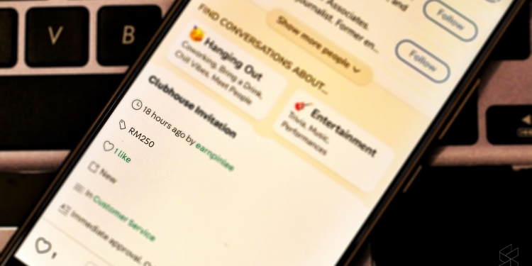 Jemputan untuk sertai Clubhouse didagangkan pada harga sehingga RM299