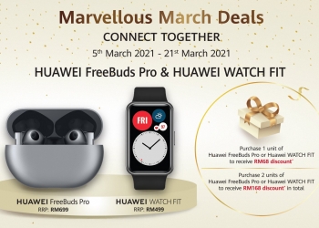 PROMO: Huawei FreeBuds Pro, FreeBuds 3i & WatchFit lebih murah sepanjang bulan Mac