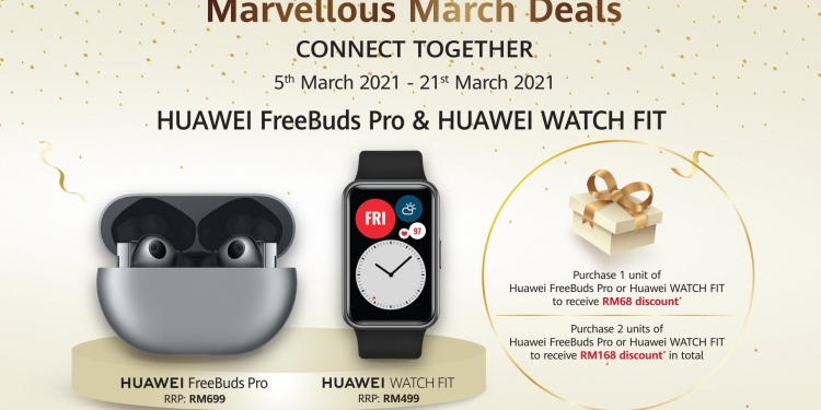 PROMO: Huawei FreeBuds Pro, FreeBuds 3i & WatchFit lebih murah sepanjang bulan Mac