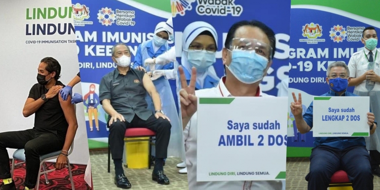 PM Muhyiddin dan DG Hisham terima dos kedua, manakala YB Khairy terima dos pertama