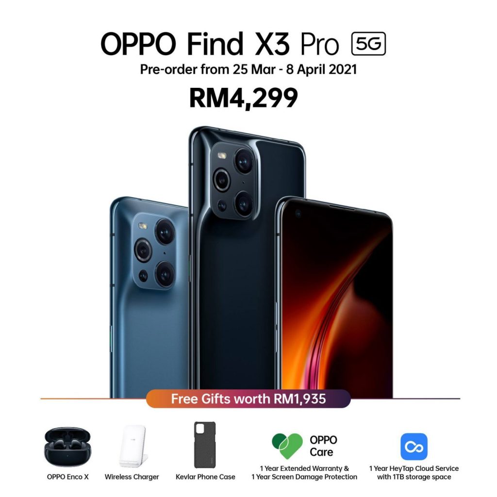 Oppo Find X3 Pro di Malaysia datang bersama pekhidmatan