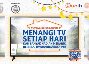 Pelanggan baru dan sedia ada Unifi boleh menang TV 55″, telefon pintar & periuk tekanan setiap hari