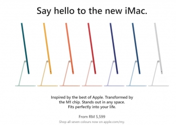 Apple iMac lebih nipis berkuasa M1 boleh dibeli di Malaysia sekarang