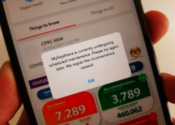 Servis APP MySejahtera tergendala sekitar pusingan 2 tempahan AstraZeneca