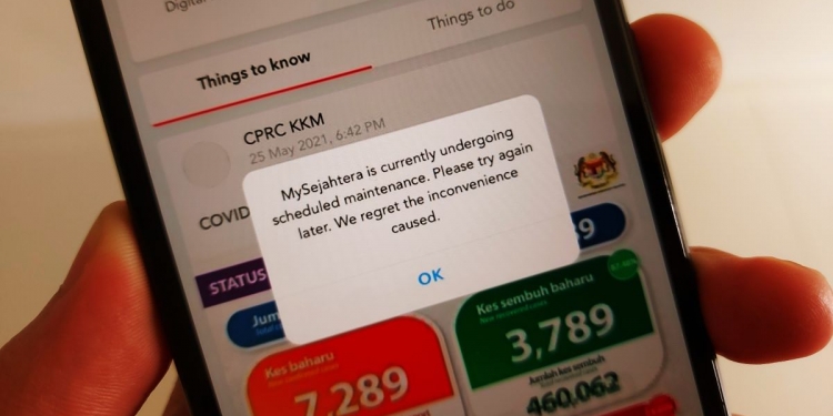 Servis APP MySejahtera tergendala sekitar pusingan 2 tempahan AstraZeneca