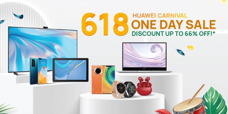 PROMO: Jualan 618 Huawei Carnival sediakan diskaun, hadiah percuma & baucar Grab