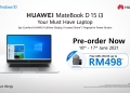 Tempah Huawei MateBook D15 2021 sekarang untuk terima beg galas & tetikus percuma