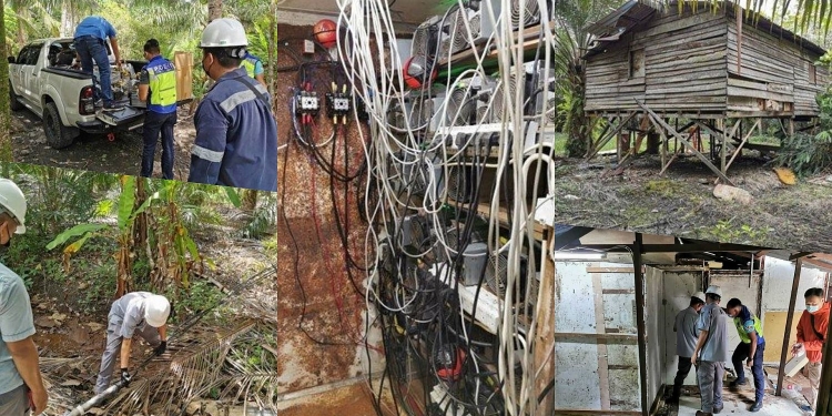 Mesin lombong kriptowang RM225 ribu dirampas dari pondok buruk di tengah ladang