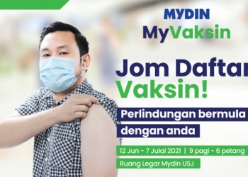 Daftar vaksin di Mydin & terima kad meriah & kredit Boost percuma