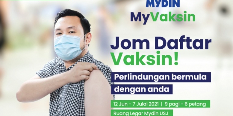 Daftar vaksin di Mydin & terima kad meriah & kredit Boost percuma