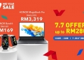 Jualan Mega 7.7 Honor di Shopee sediakan diskaun sehingga RM280 dalam waktu terhad