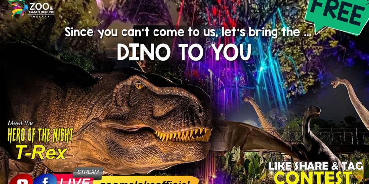 Lawat dinosaur secara maya percuma bersama Zoo Melaka