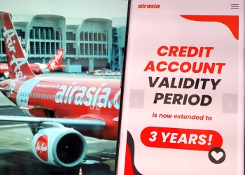 Tempoh sah kredit AirAsia dilanjutkan lagi kepada 3 tahun