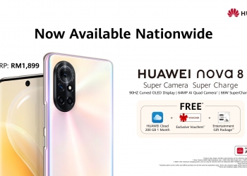 Huawei Nova 8 dilancar dengan skrin super, kamera super dan pengecas super
