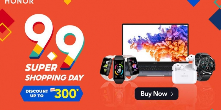 PROMO 9.9: Honor beri diskaun sehingga RM300 untuk laptop, jam pintar dan fon telinga