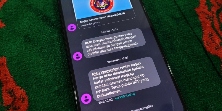 Hampir 13 bilion SMS dihantar sebagai peringatan berkaitan COVID-19 sejak Februari 2020