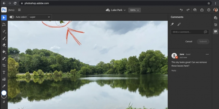 Photoshop kini boleh disunting melalui pelayar web