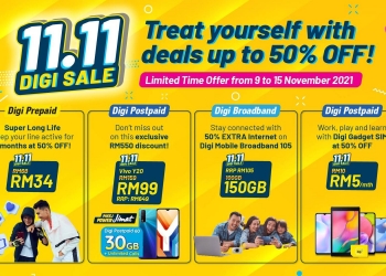 11.11: 50% diskaun dan 50% lebih kuota dalam Jualan Digi 11.11