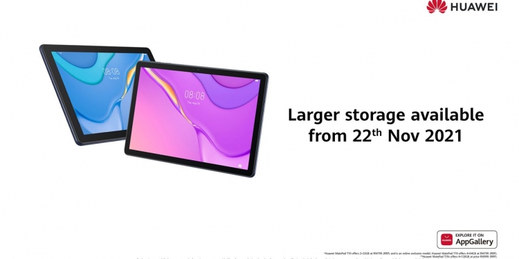 Huawei MatePad T10 kini ada varian storan lebih besar, varian sedia ada diberi diskaun RM300