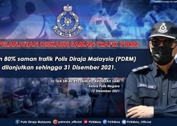 JPJ dan PDRM melanjutkan tempoh diskaun saman sehingga hujung tahun 2021