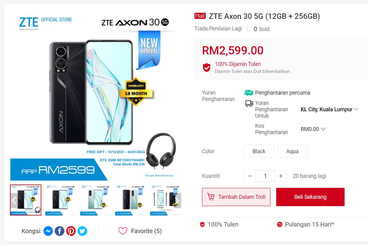 zte axon 30 5g harga