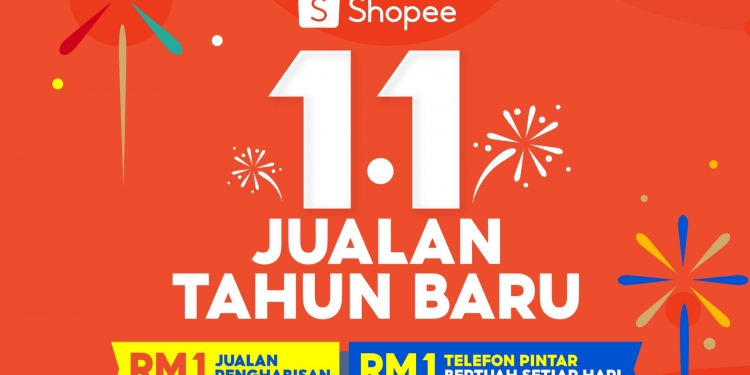 Dapatkan telefon pintar RM1 di Shopee sempena tahun baru