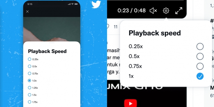 Laraskan kelajuan video di Twitter dengan menggunakan Playback Speed
