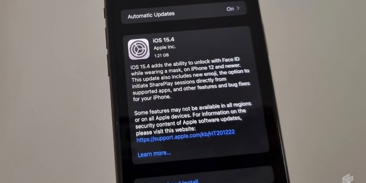 Muat turun iOS 15.4 sekarang, boleh imbas Face ID tanpa buka pelitup muka