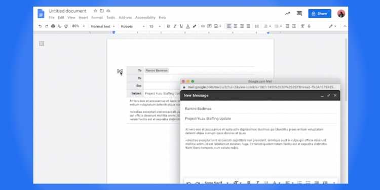 Google Docs sediakan ciri draf e-mel, mudahkan kandungan diperiksa individu lain sebelum ia dihantar