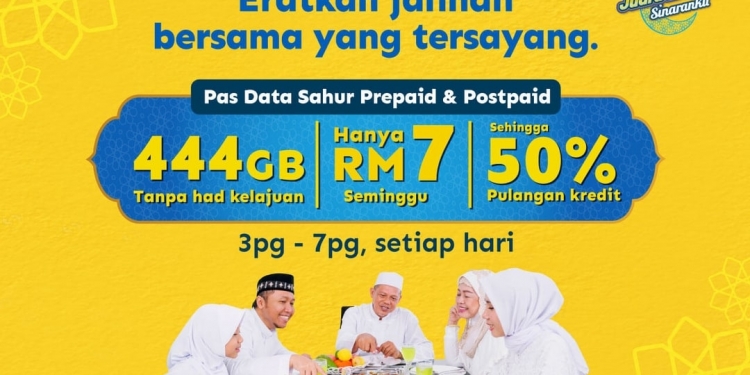 Pas Sahur Digi ada kuota 444GB hanya RM7 seminggu, prabayar dan pascabayar ada data tambahan sempena Ramadan