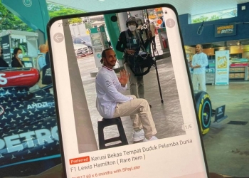 Kerusi di Petronas bekas diduduki Lewis Hamilton ada dijual di Shopee