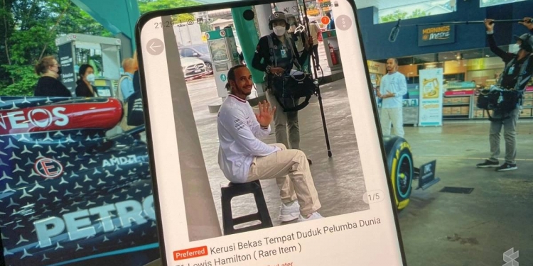 Kerusi di Petronas bekas diduduki Lewis Hamilton ada dijual di Shopee