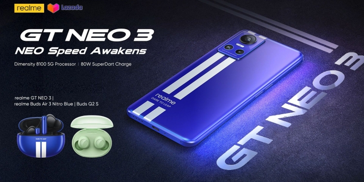 Realme GT Neo 3, Buds Air 3 Blue & Buds Q2s: Maklumat penjualannya di Malaysia