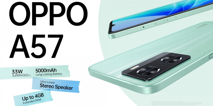 Oppo A57, peranti berkuasa Helio G35 dengan rekaan baru