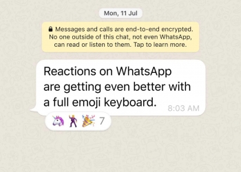 WhatsApp kini ada ribuan reaksi emoji