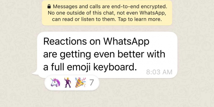 WhatsApp kini ada ribuan reaksi emoji