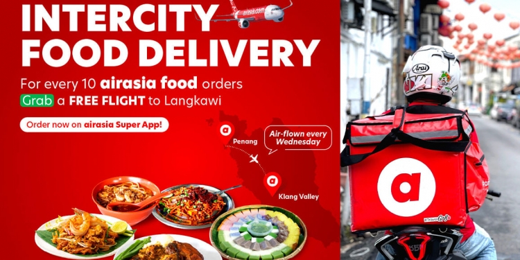 AirAsia lancar penghantaran makanan antara bandar melalui udara, caj penghantarannya murah